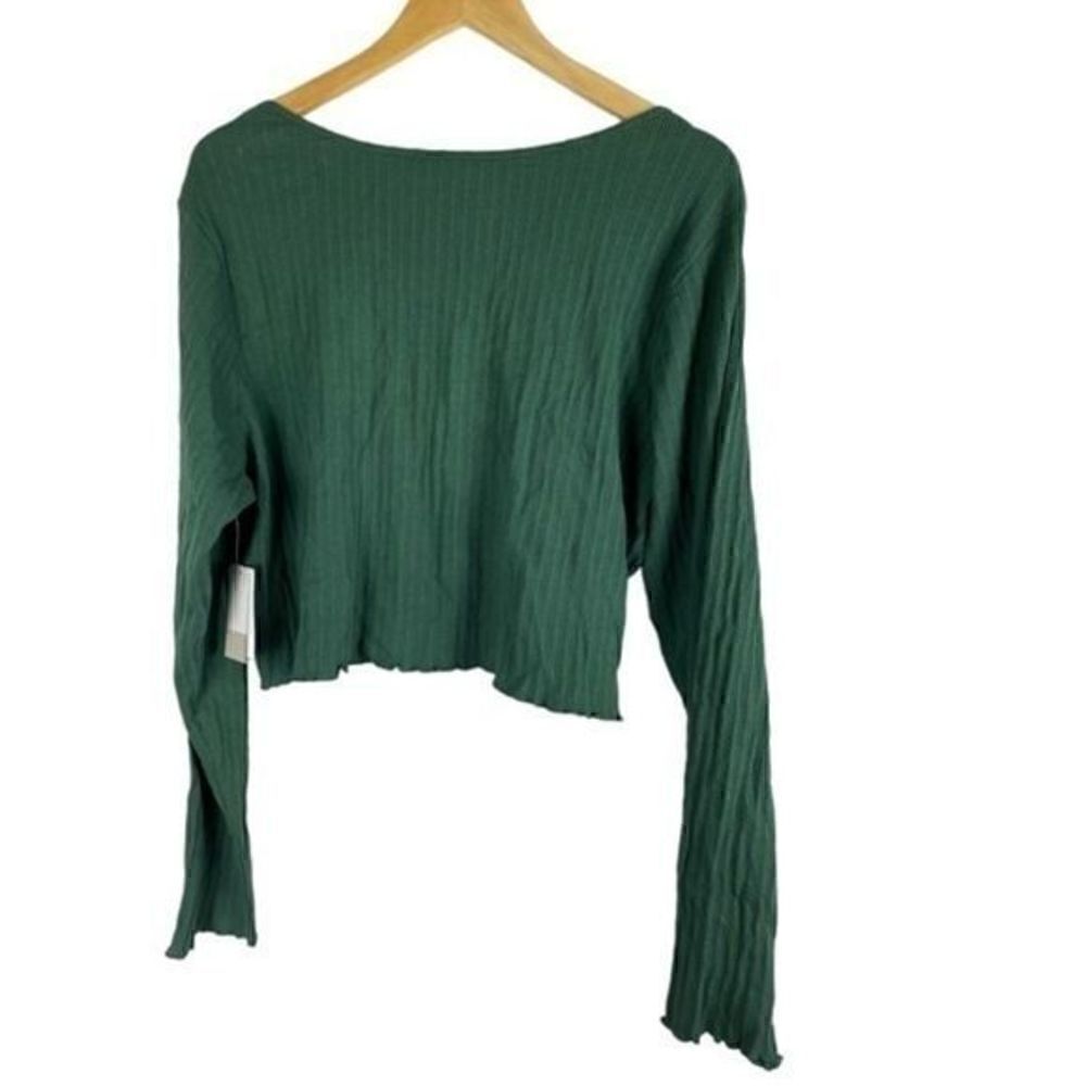 Nordstrom Bp Long Sleeve Henley Crop Top Green 3X NWT - Picture 7 of 10
